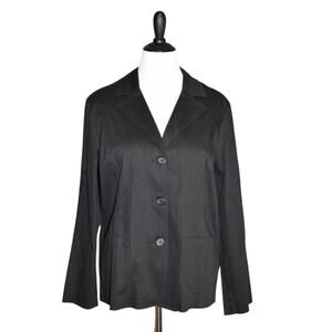 SUSAN GRAVER NEW $80 Stretch Twill Jacket w/ Cutout Detail & Solid Shell Large